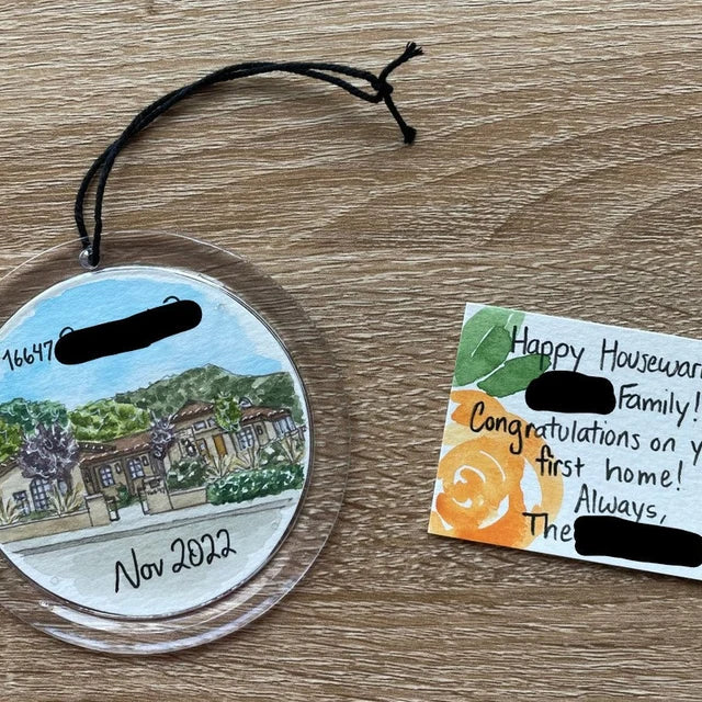 Custom House Watercolor Ornament