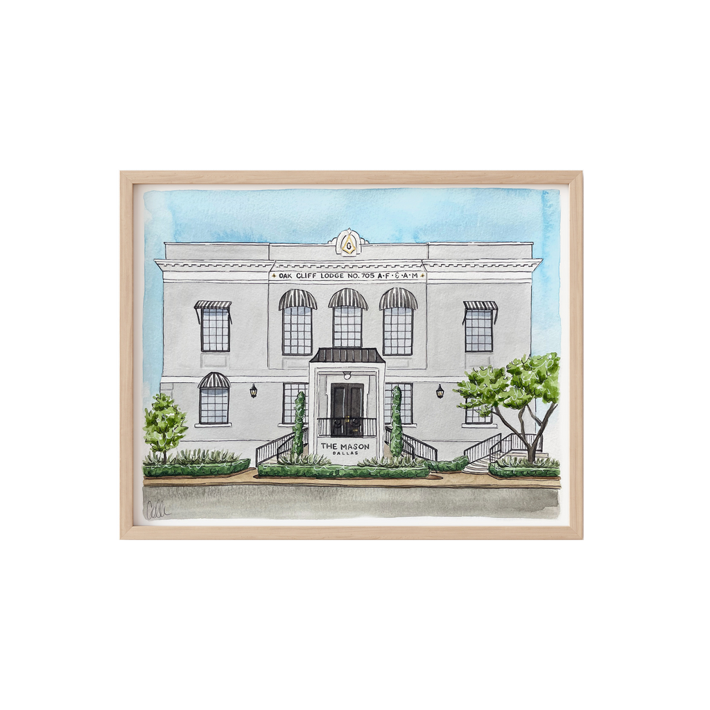 Custom Watercolor Wedding Venue Portrait