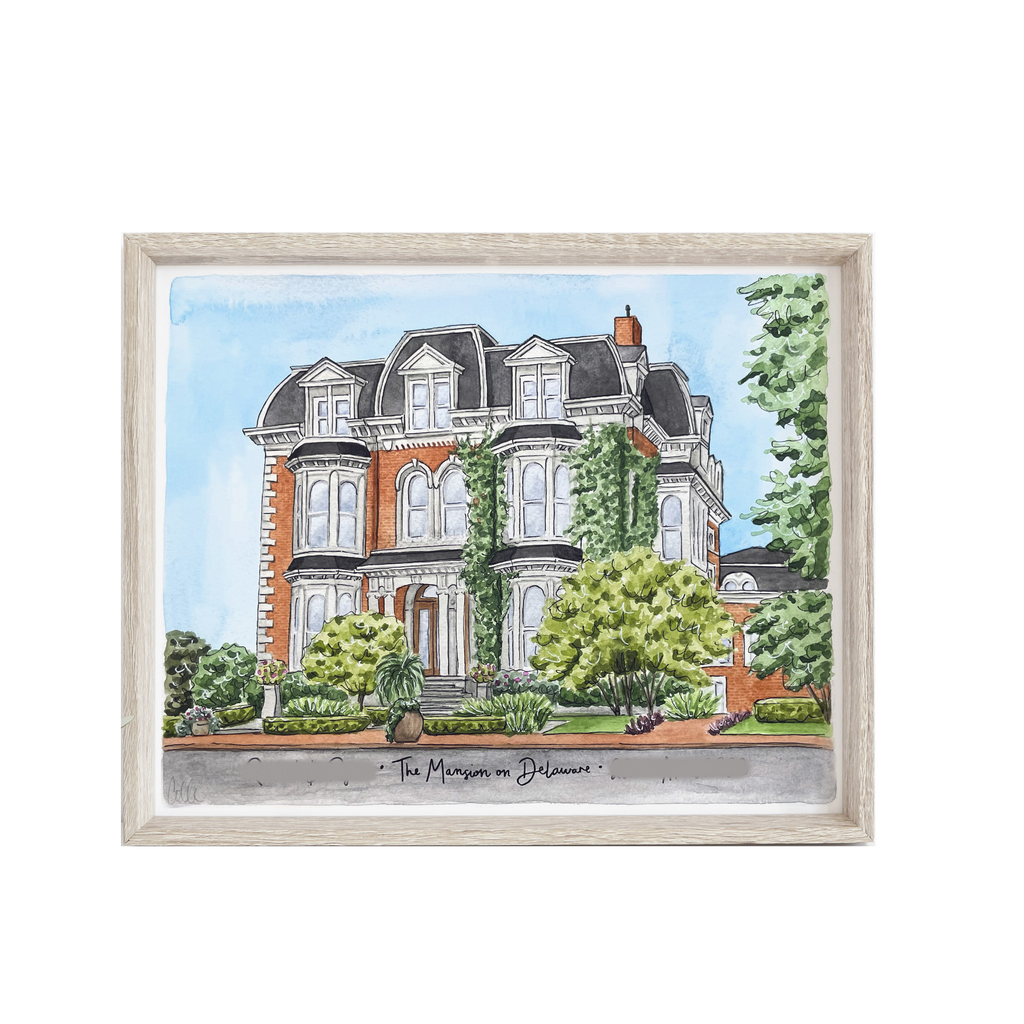 Custom Watercolor Wedding Venue Portrait