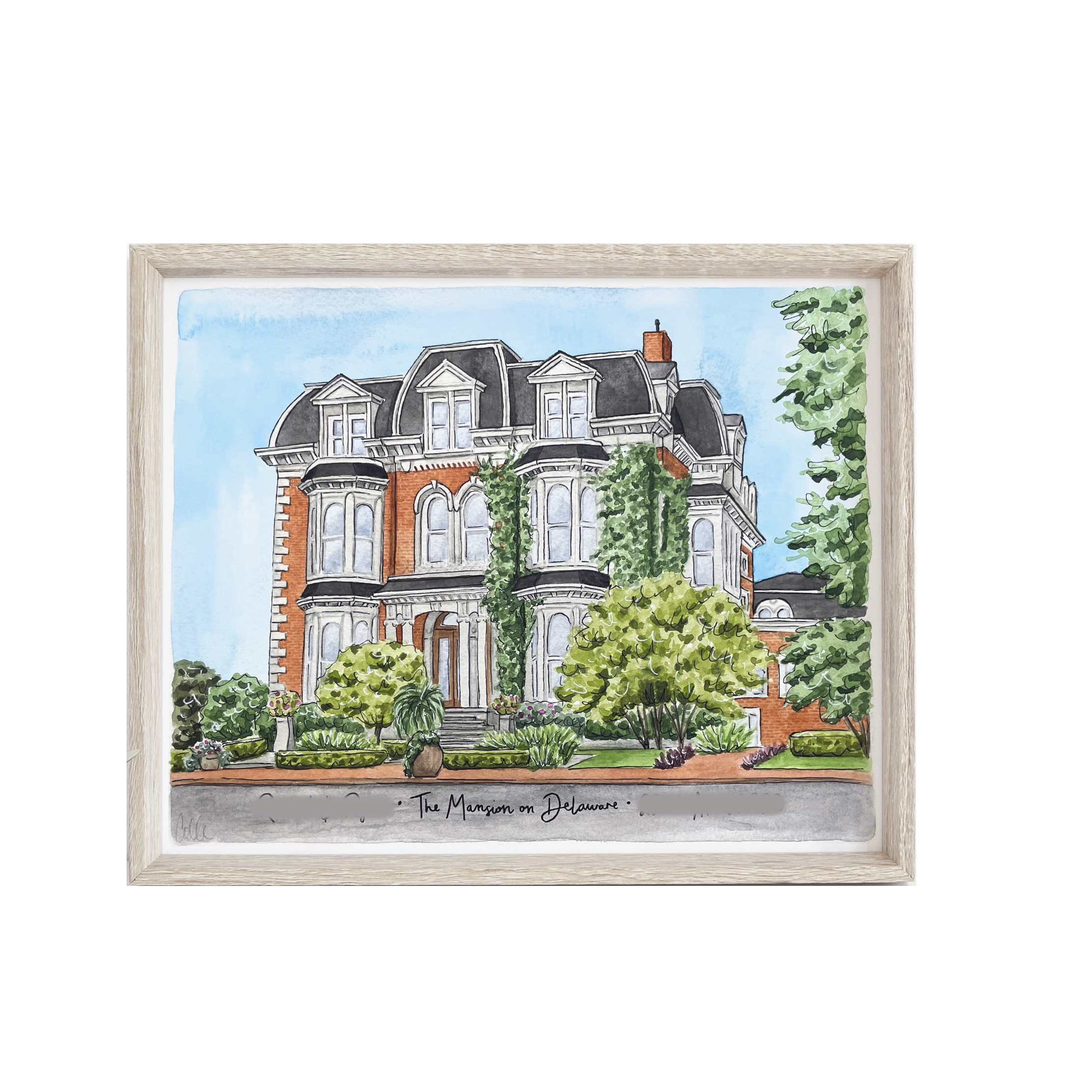 Custom Watercolor Wedding Venue Portrait