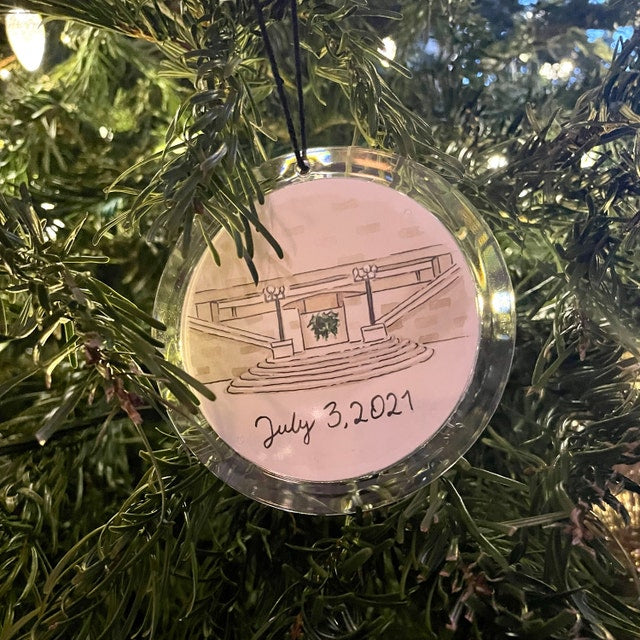 Custom Watercolor Wedding Venue Ornament