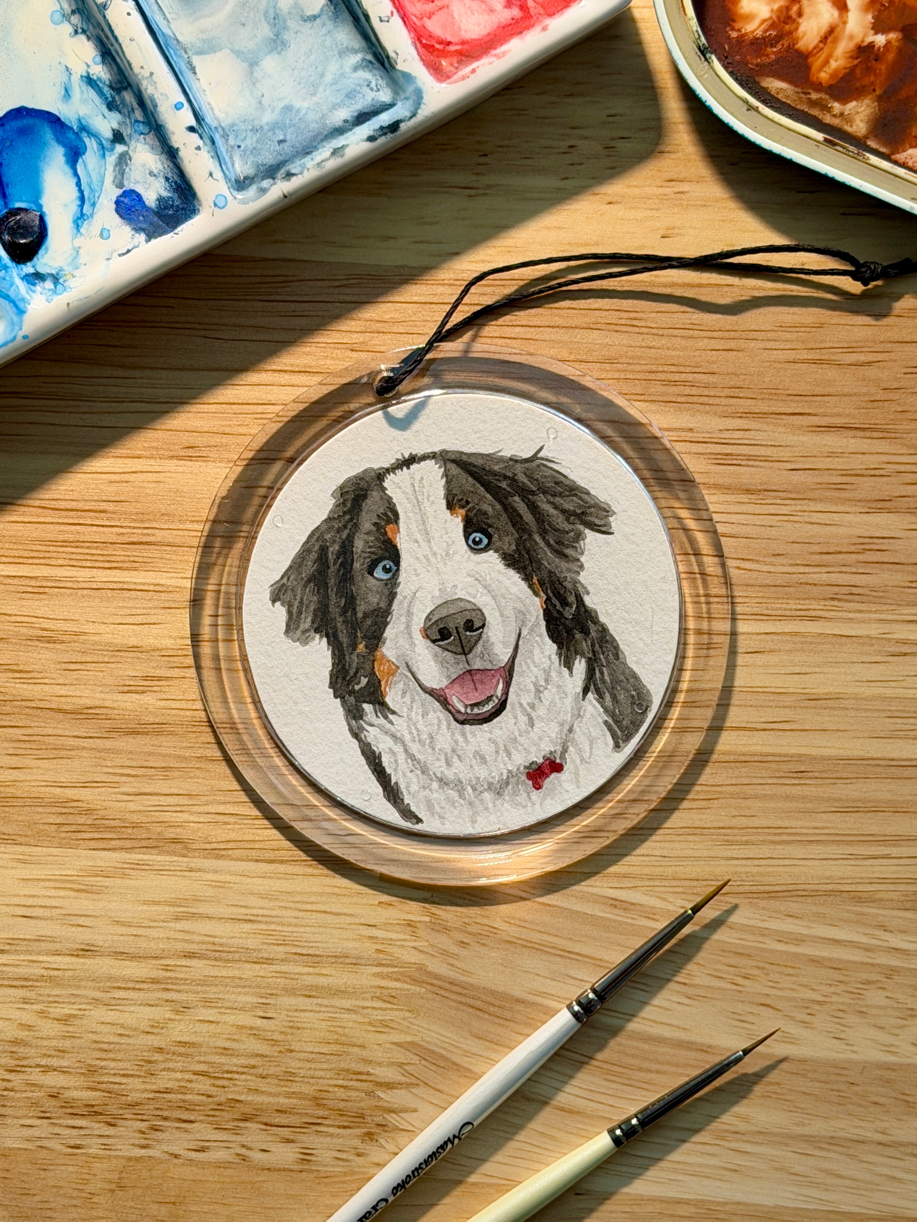 Custom Watercolor Pet Portrait Ornament