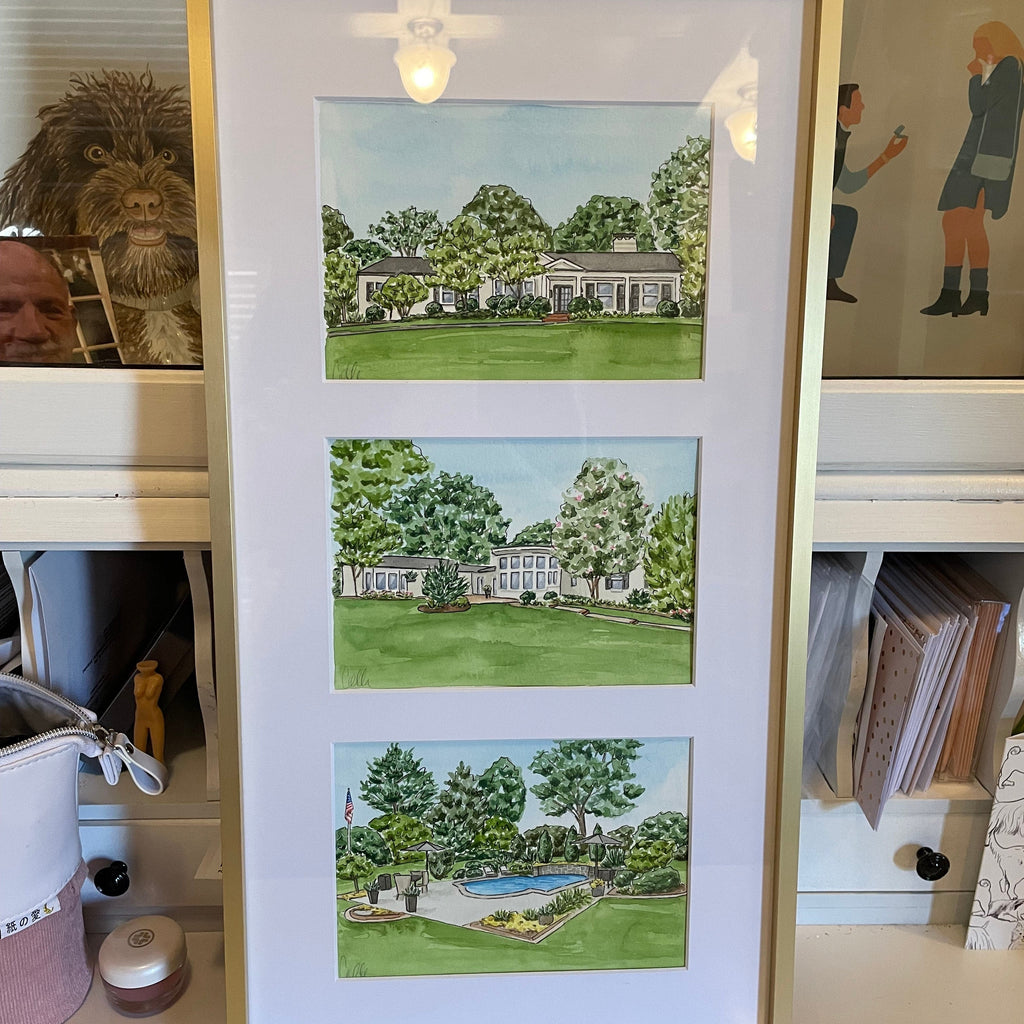 Custom Watercolor Wedding Venue Portrait