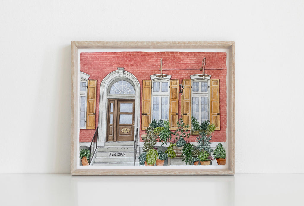 Custom Watercolor Wedding Venue Portrait