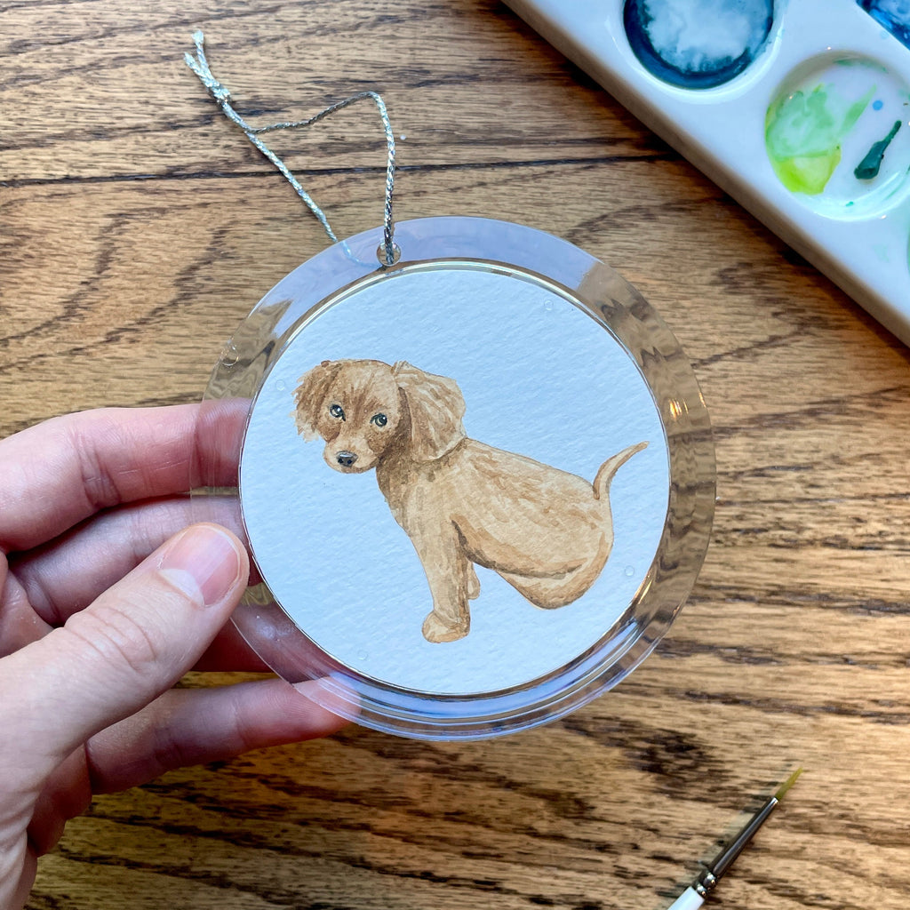 Custom Watercolor Pet Portrait Ornament