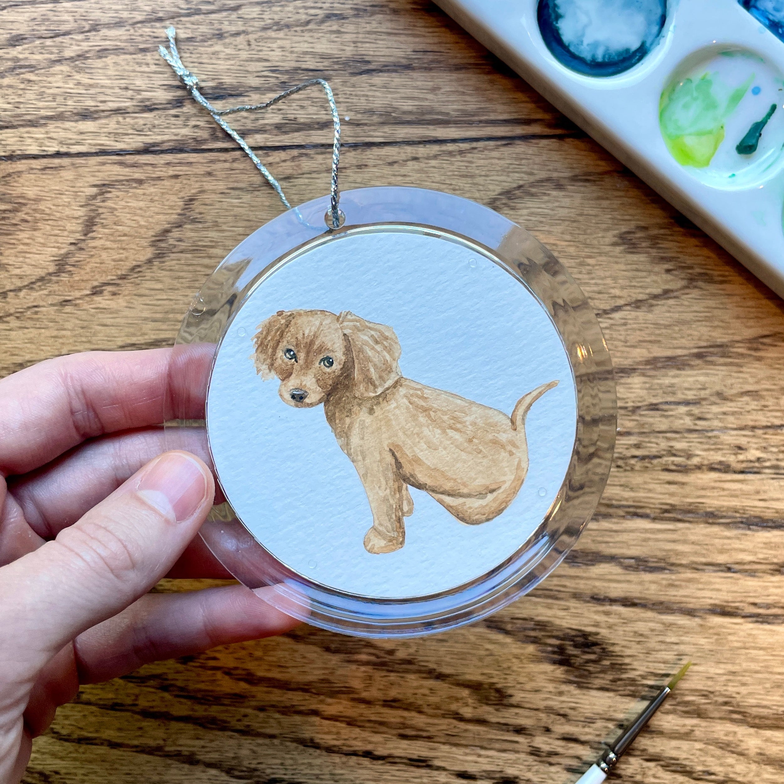 Custom Watercolor Pet Portrait Ornament