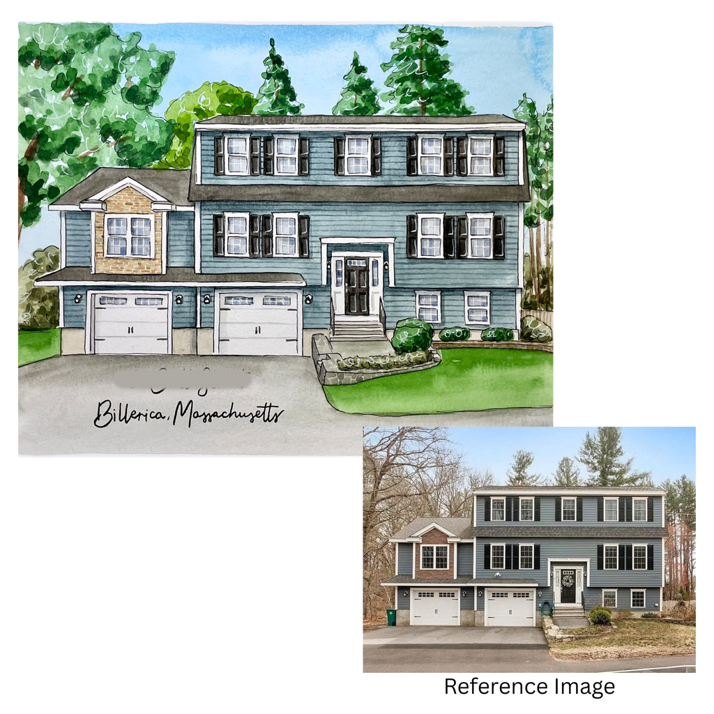 Custom Watercolor House Portrait