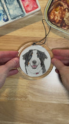 Custom Watercolor Pet Portrait Ornament